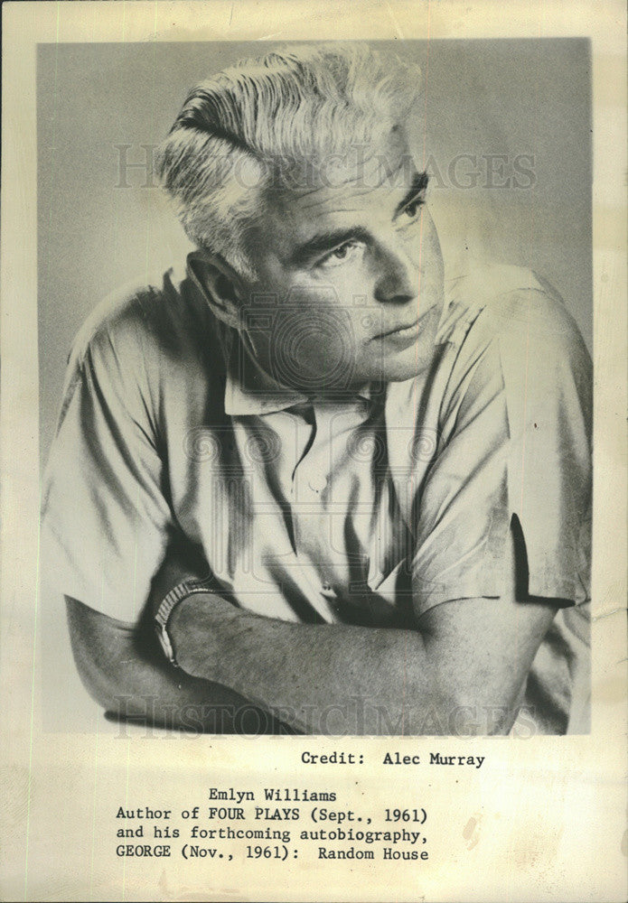 1962 Press Photo Four Plays Author Emlyn Williams Portrait - Historic Images