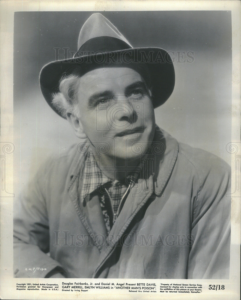 1952 Press Photo Another Man&#39;s Poison Film Actor Emlyn Williams - Historic Images