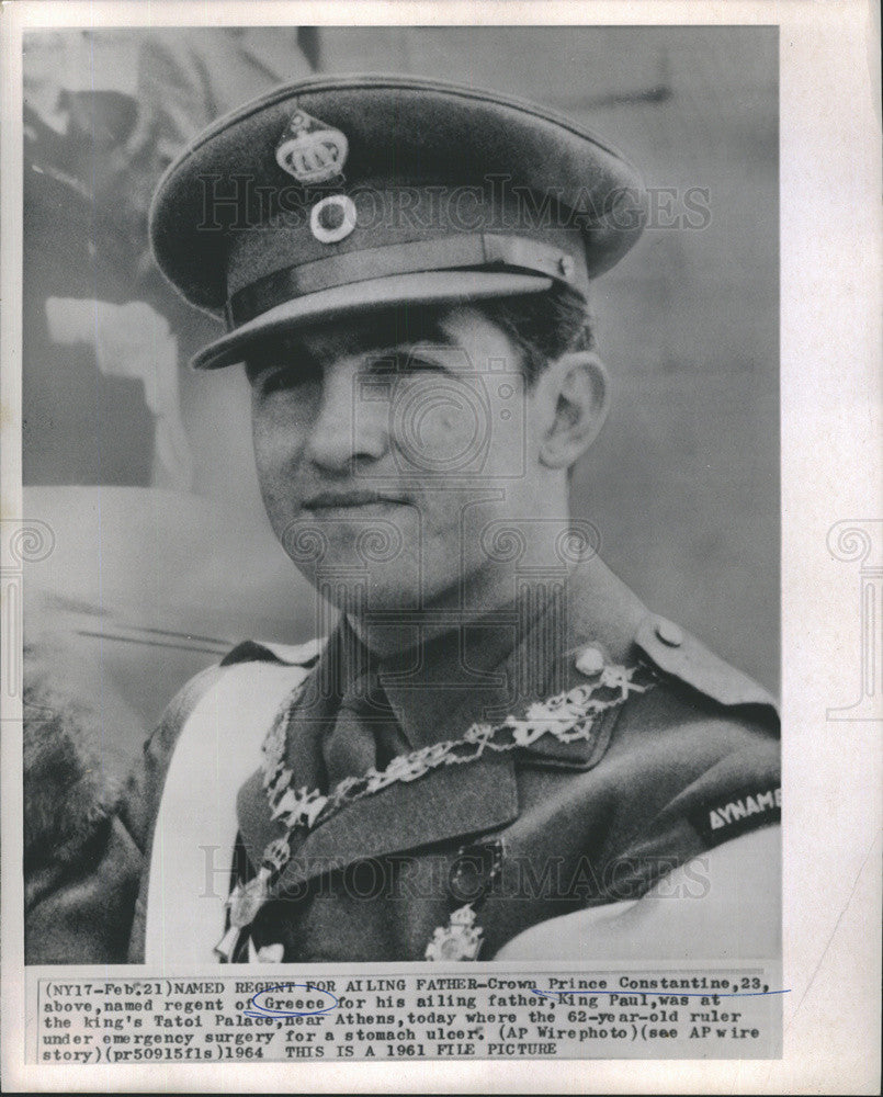 1964 Press Photo 1961 File Photo of Crown Prince Constantine - Historic Images