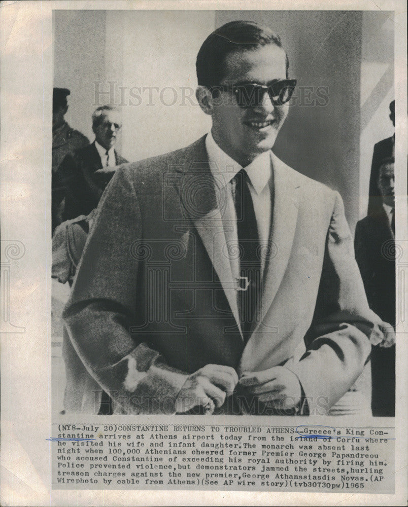 1965 Press Photo Greece&#39;s King Constantine in Athens - Historic Images