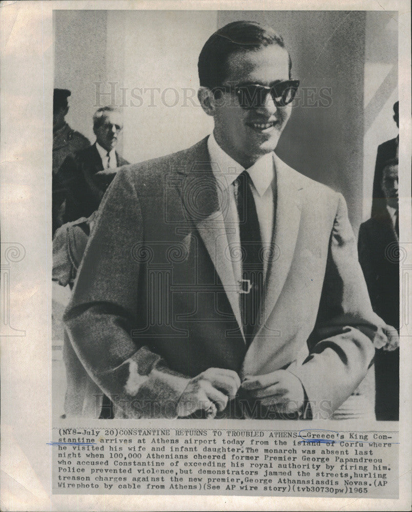 1965 Press Photo Greece's King Constantine in Athens - Historic Images