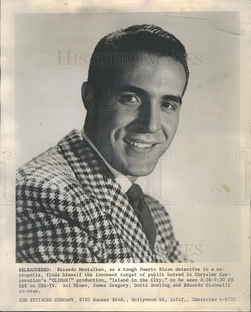 1958 Press Photo Actor Ricardo Montalban - Historic Images