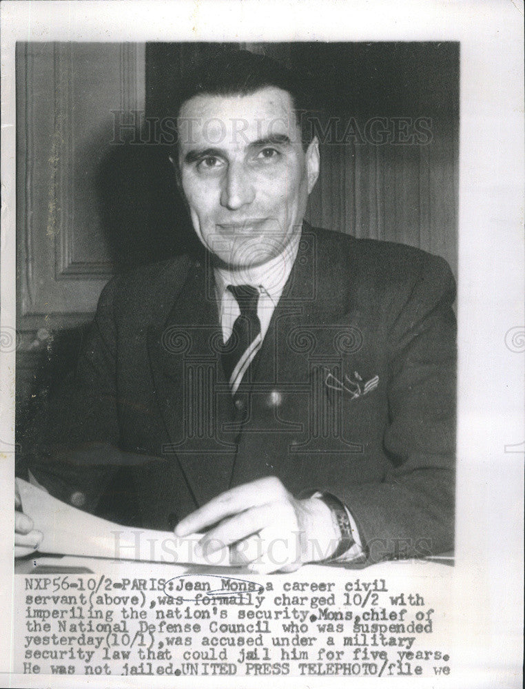 Press Photo Jean Mons charged with imperiling the nation&#39;s security in France - Historic Images