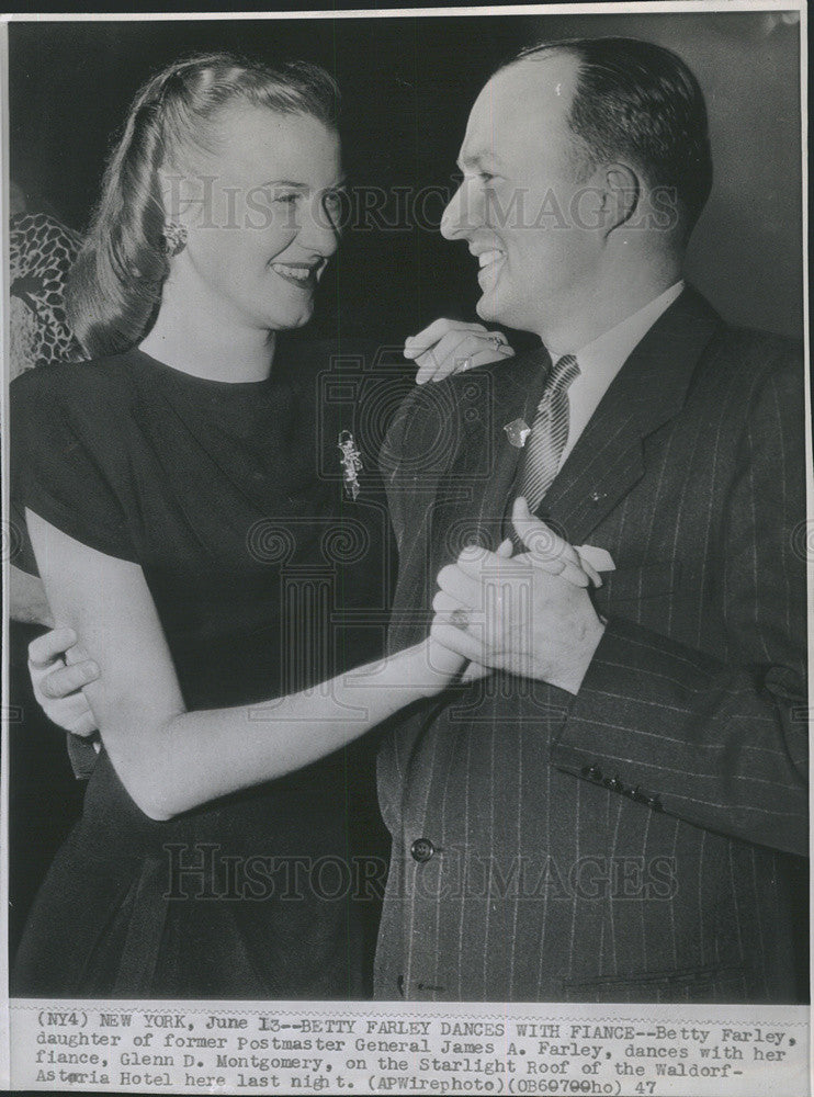 1947 Press Photo Betty Farley dances with Fiance James A. Farleys daughter - Historic Images