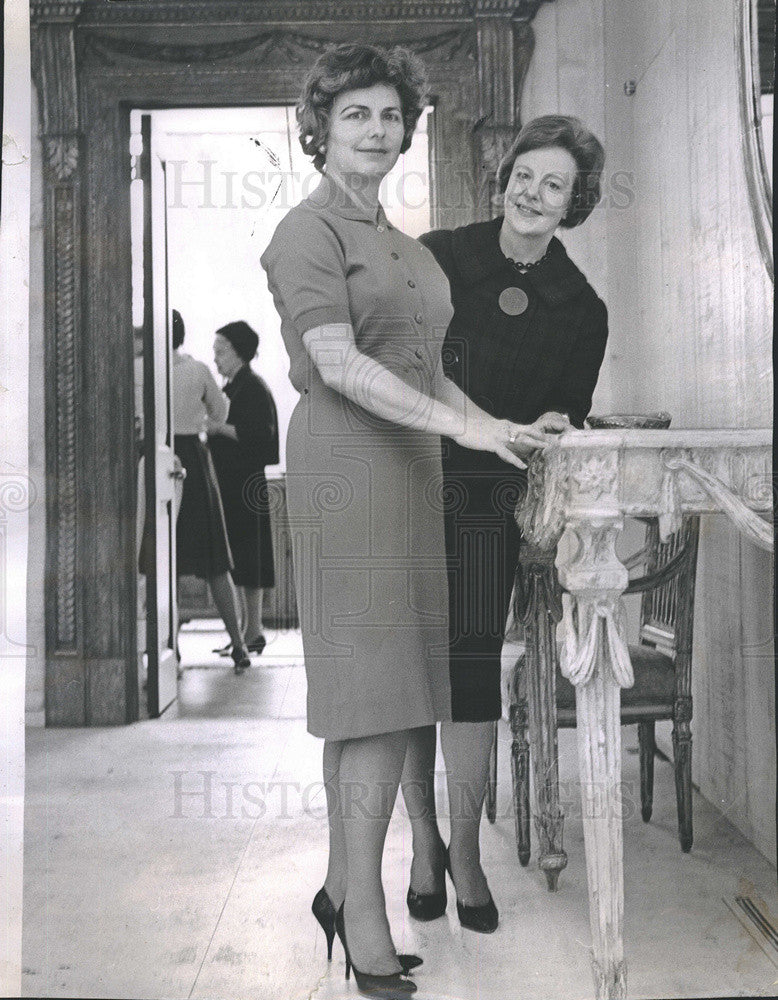 1962 Press Photo Mrs. Kenneth Montgomery &amp; Mrs Bergen Evens at Fine Arts Quartet - Historic Images