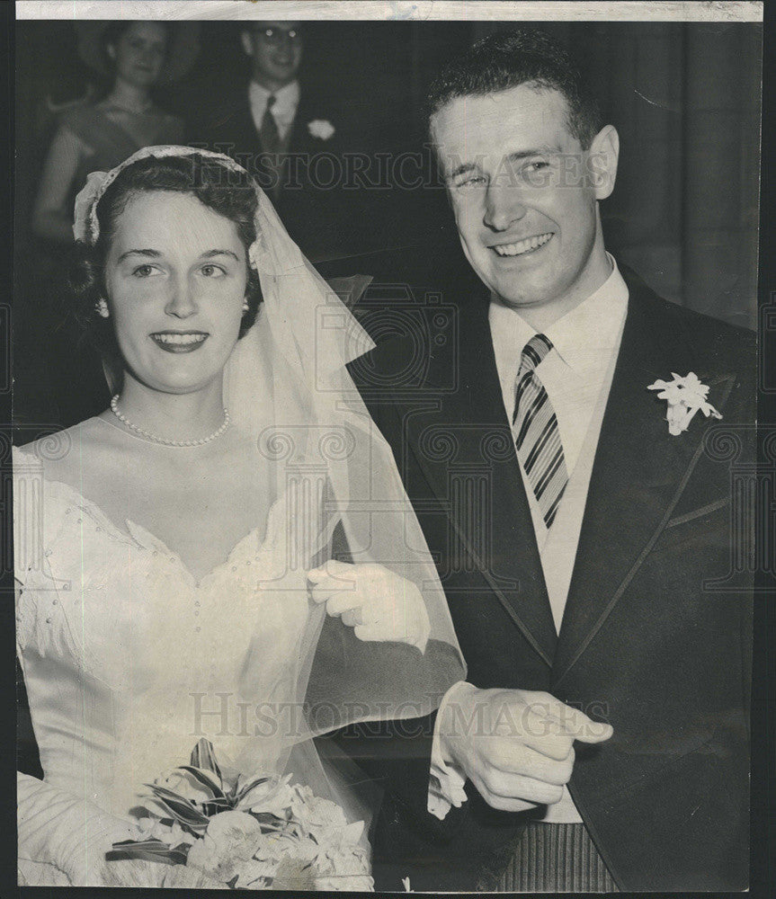 1955 Press Photo John Rogerson Montgomery III and bride wedding - Historic Images