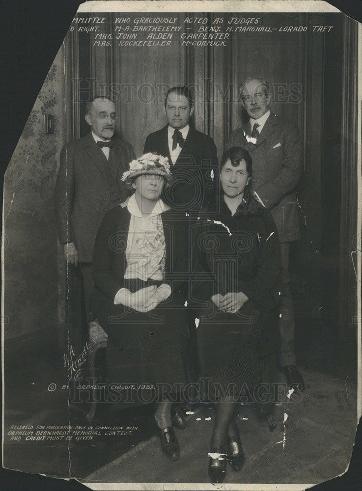 1923 Press Photo Judges Barthelemy, Marshall, Taft - Historic Images