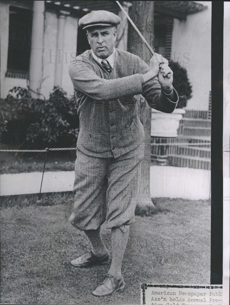 1928 Press Photo Newspaper Publisher Merrill Church Meigs Plays Round Of Golf - Historic Images