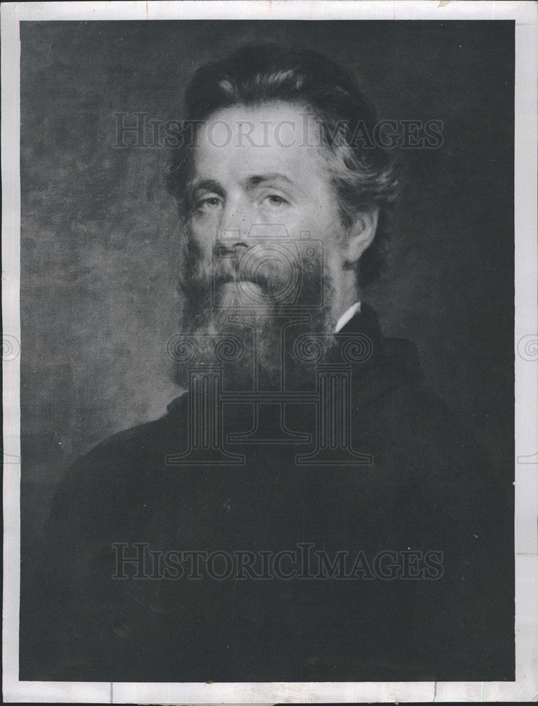 1968 Press Photo Herman Melville Portrait Owned By Grandchild Mrs. Henry Metcalf - Historic Images