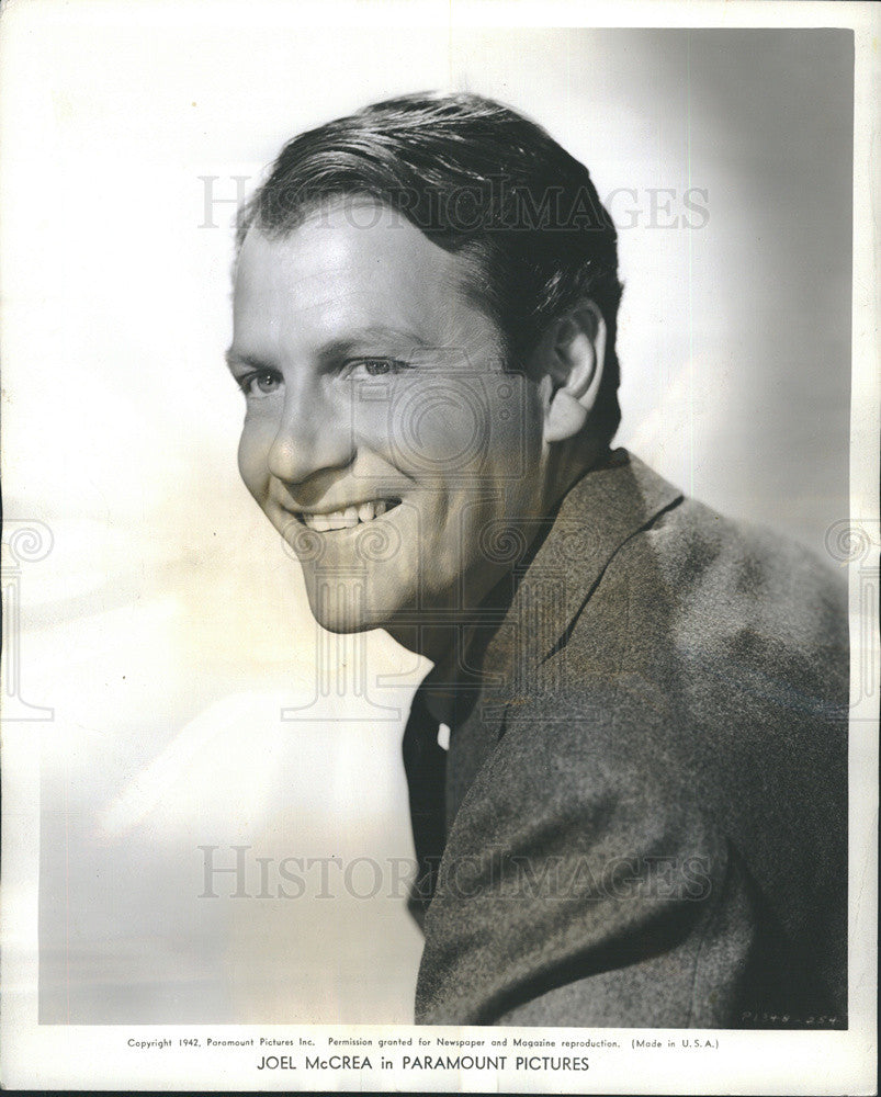 1942 Press Photo Joel McCrea Actor The Palm Beach Story - Historic Images