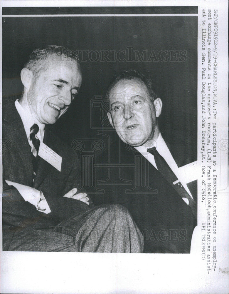 1960 Press Photo Frank McCulloch And John Donahey, Lt. Governor Of Ohio - Historic Images