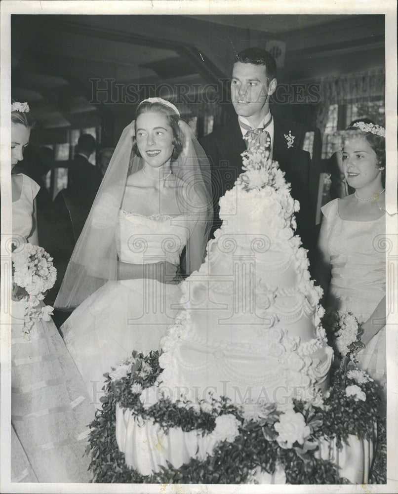 1956 Press Photo John Casey McCurdy and Patricia Sue Patterson wed. - Historic Images