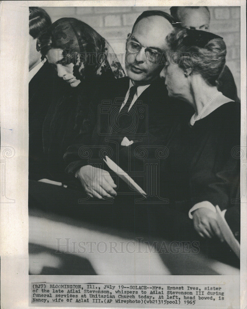 1965 Press Photo Adlai Stevenson II with His Father&#39;s Sister Mrs. Ernest Ives - Historic Images