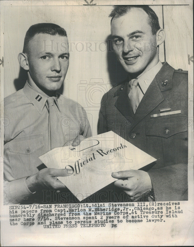 1954 Press Photo of Lt.Adlai Stevenson III. - Historic Images