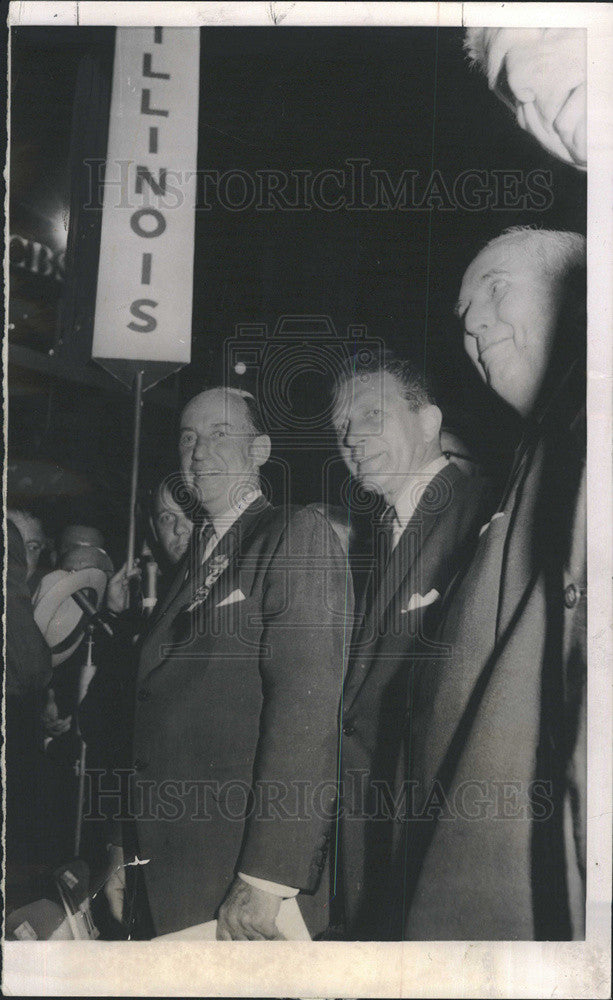 1964 Press Photo U.N. Ambassador Adlai Stevenson and Illinois Gov. Otto Kerner - Historic Images