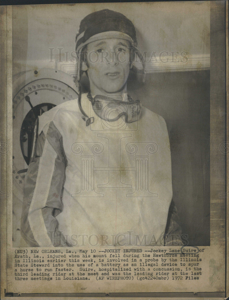 1973 Press Photo Jockey Lane Siure of Erath La., Injured. - Historic Images