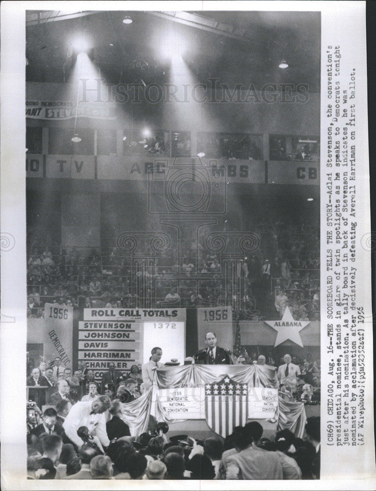 1956 Press Photo Presidential Nominee Adlai Stevenson Demo. National Convention - Historic Images