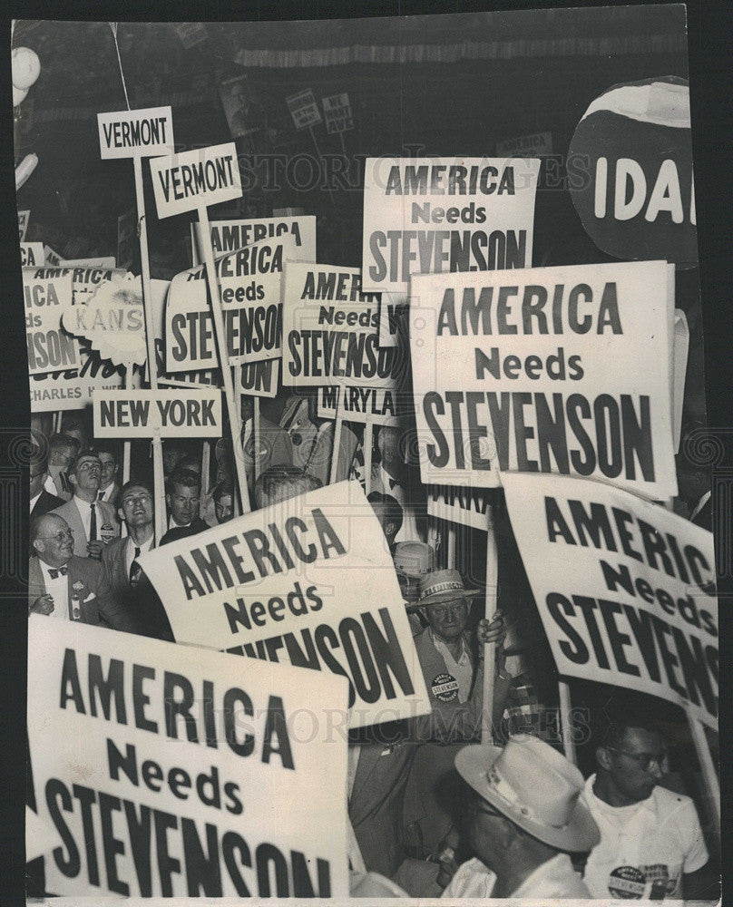 1952 Press Photo Rally for Governor Adlai Stevenson - Historic Images