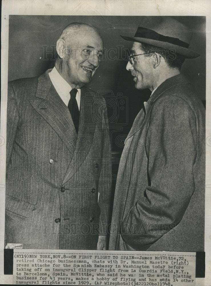 1948 Press Photo James McVittie and Dr. Manuel masetro - Historic Images