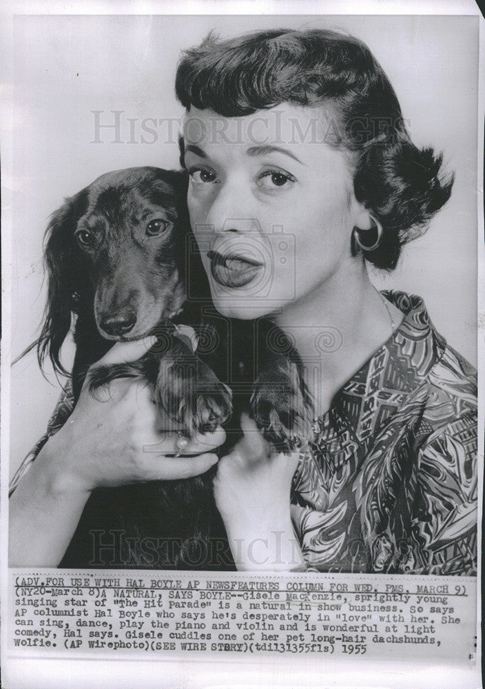 1955 Press Photo Gisel MacKenzie French-Canadian Star in &quot;The Hit Parade&quot; - Historic Images