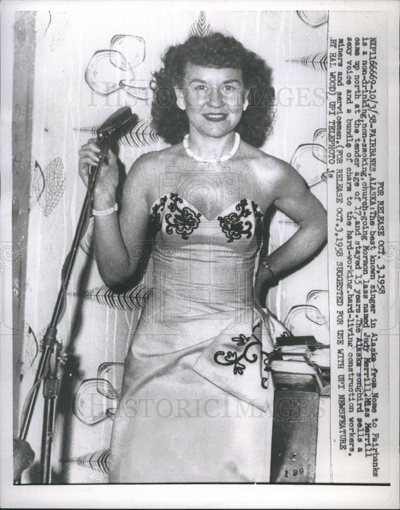 1958 Press Photo Singer Judy Merrill - Historic Images