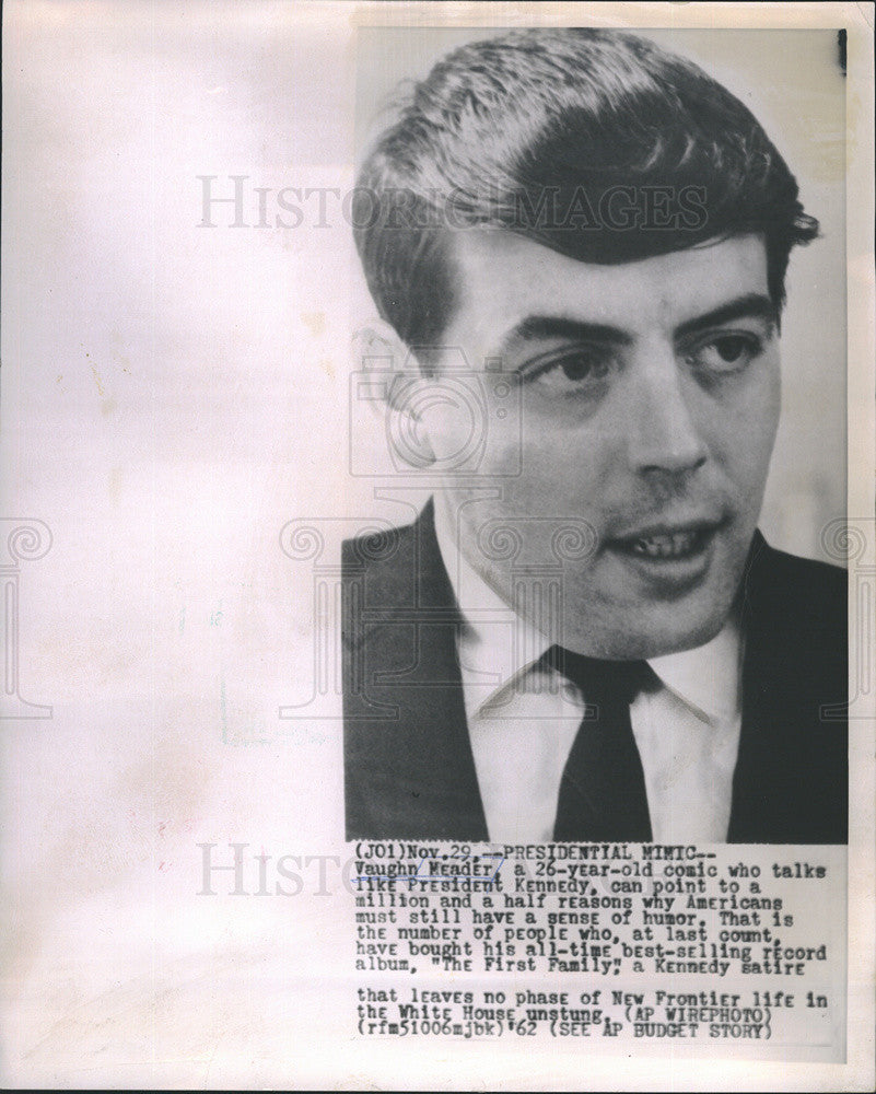 1963 Press Photo of Vaughn Meader an American comedian and impersonator. - Historic Images