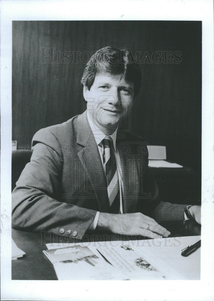 1987 Press Photo Neal Mehan Midway Airlines President - Historic Images