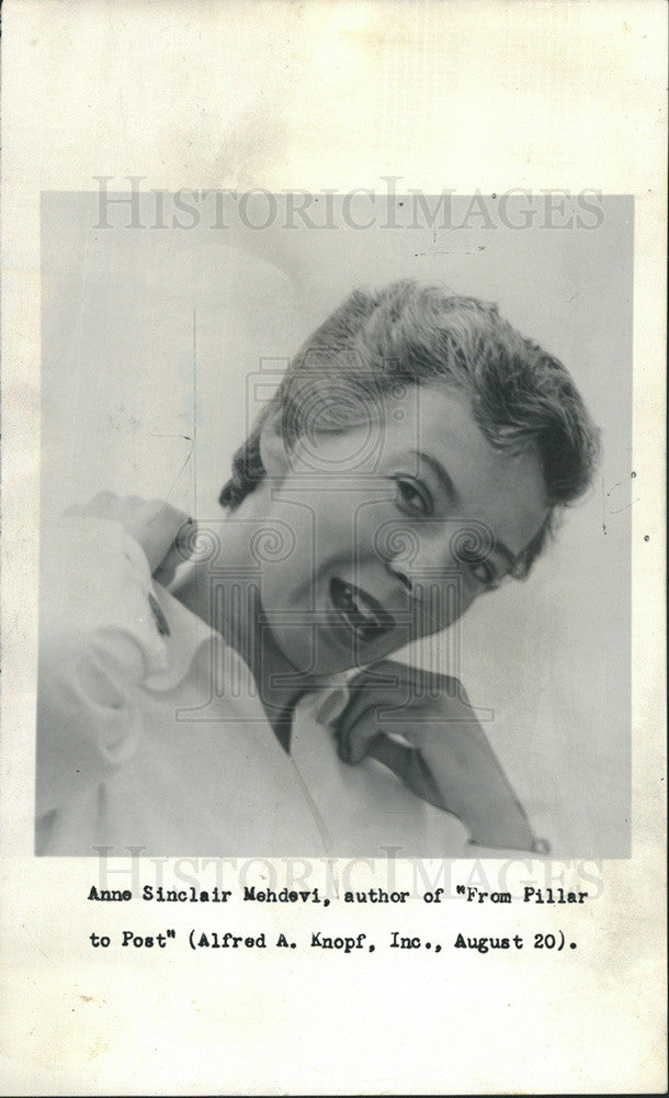 1956 Press Photo Anne Sinclair Mehdevi &quot;From Pillar to Post&quot; - Historic Images