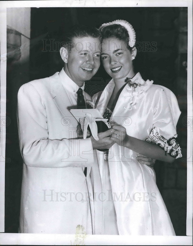 1953 Press Photo Eddie Imheal and bride - Historic Images