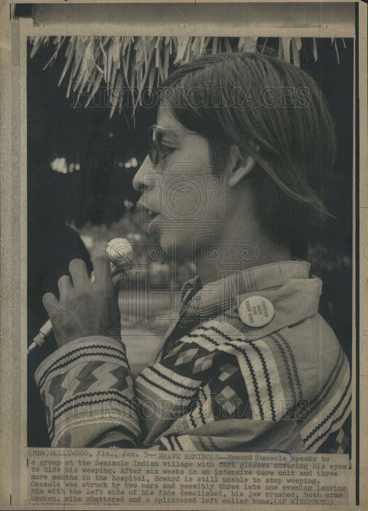 1971 Press Photo Howard Osceola Seminole Indian Village - Historic Images