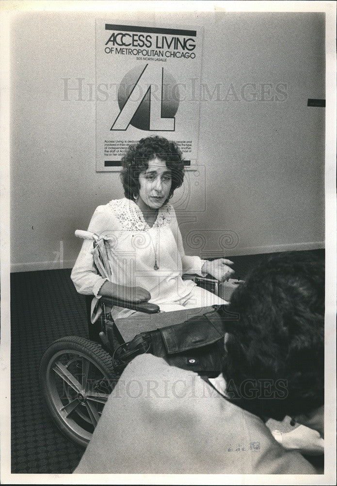 1980 Press Photo Susan Nussbaum, public relations director for Access Living - Historic Images