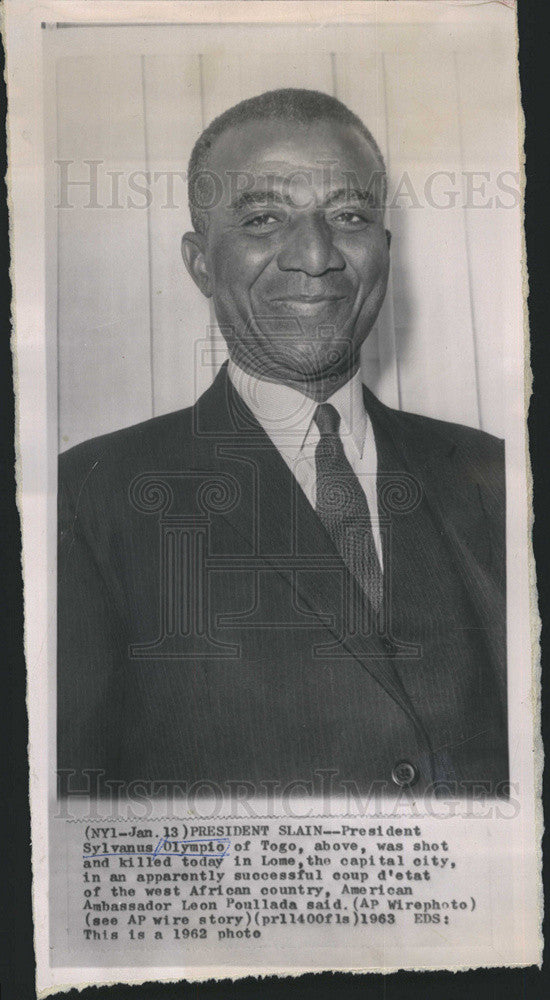 1962 Press Photo President Sylvanus Olympio of Togo - Historic Images