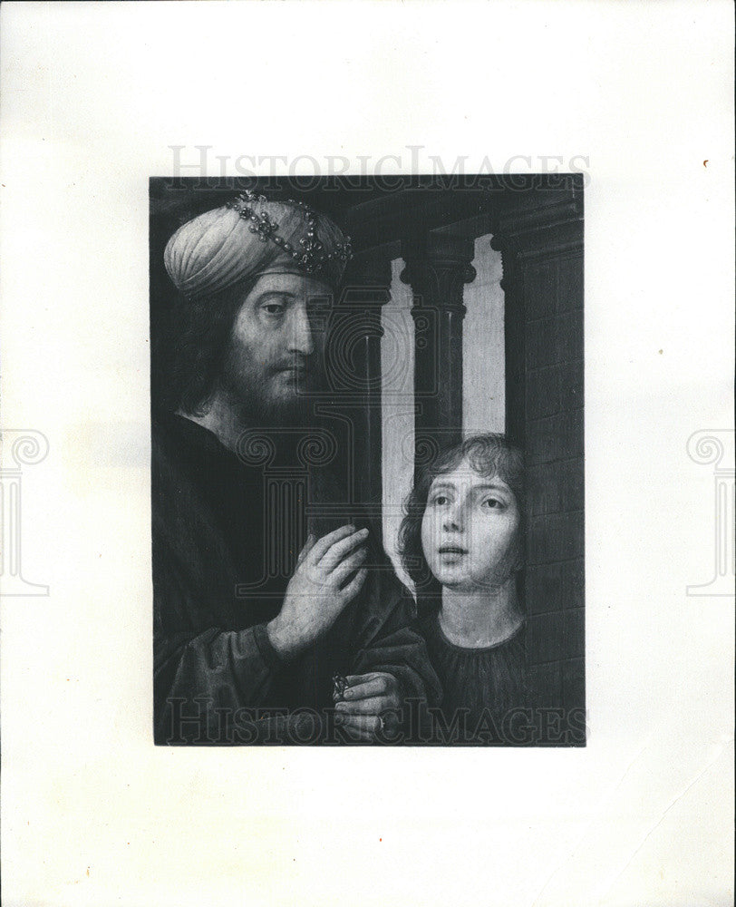 1989 Press Photo &quot;King David and a Boy&quot;, a painting by Hans Memling - Historic Images