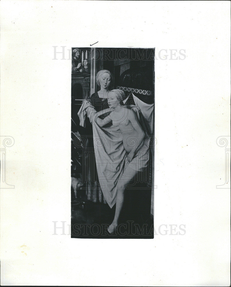 1989 Press Photo Restored &quot;BATHSHEBA AT HER BATH&quot; by Hans Memling - Historic Images