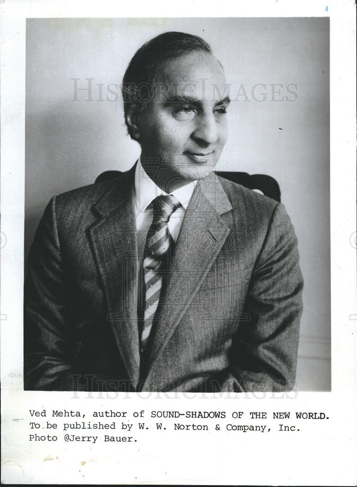 1986 Press Photo of Ved Mehta, author of Sound-Shadows of the New World - Historic Images