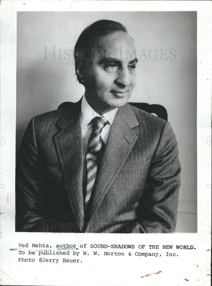 1986 Press Photo of Ved Mehta, author of Sound-Shadows of the New World - Historic Images