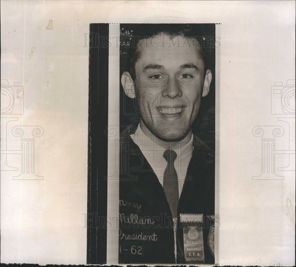 1962 Press Photo Kenny McMillan Elected President Of FFA At National Convention - Historic Images