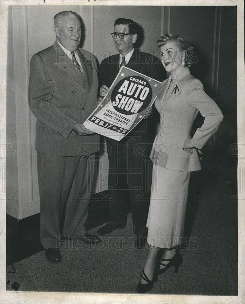 1951 Press Photo Marian Heinz In Yellow Suit, Jim McManus, Randall Cooper Watch - Historic Images