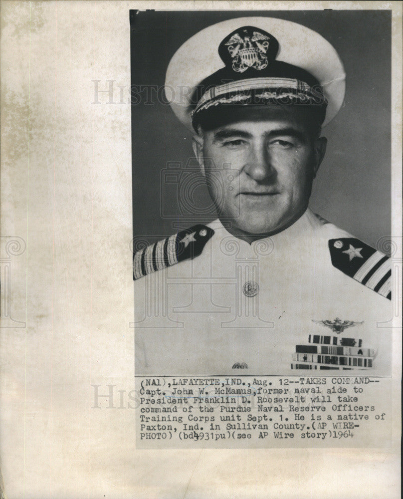 1964 Press Photo Capt. John W. McManus - Historic Images
