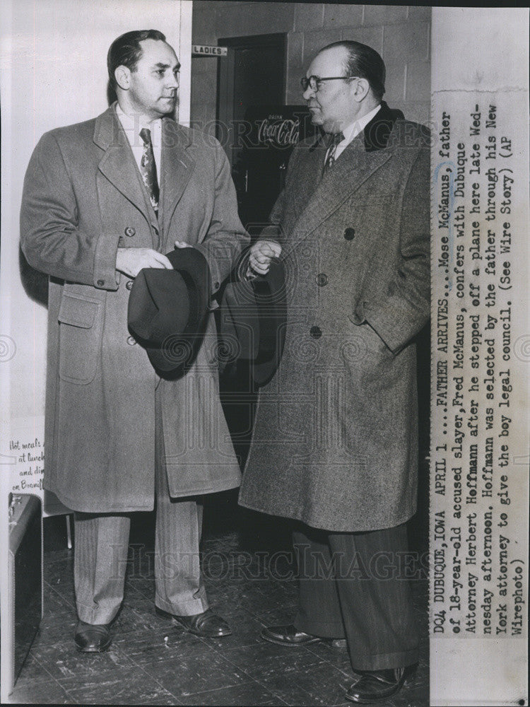 1953 Press Photo Father of Fred E. McManus Double Murderer Herbert Heffman - Historic Images