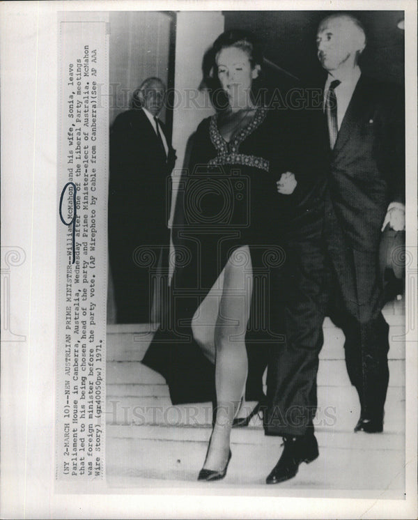 1971 Press Photo William McMahon/Australian Prime Minister/Sonia McMah Historic Images