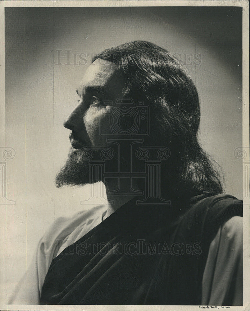 1949 Press Photo Josef Meier Black Hills Passion Play Opera House - Historic Images