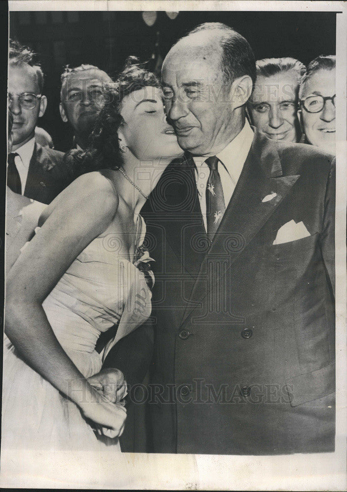 1956 Press Photo Adlai Stevenson Democratic Nominee, Nancy Dingman Miss AFL - Historic Images