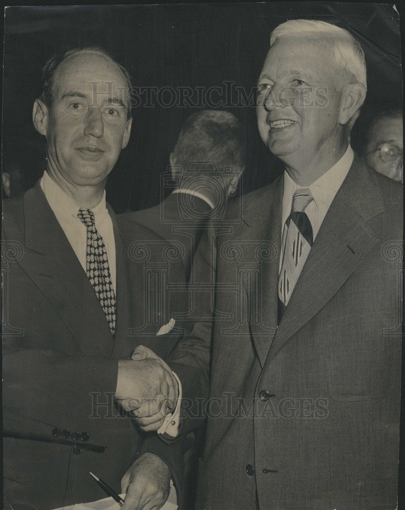 1948 Press Photo Adlai Stevenson, Mayor Martin Kennelly - Historic Images