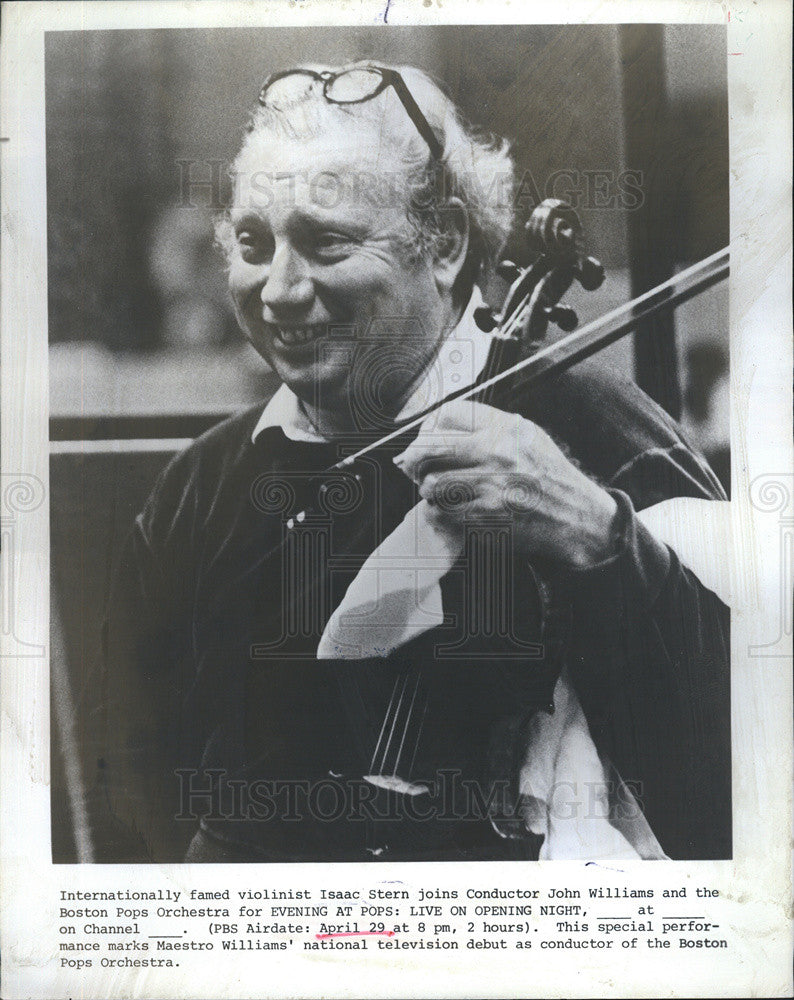 1980 Press Photo Isaac Stern. - Historic Images