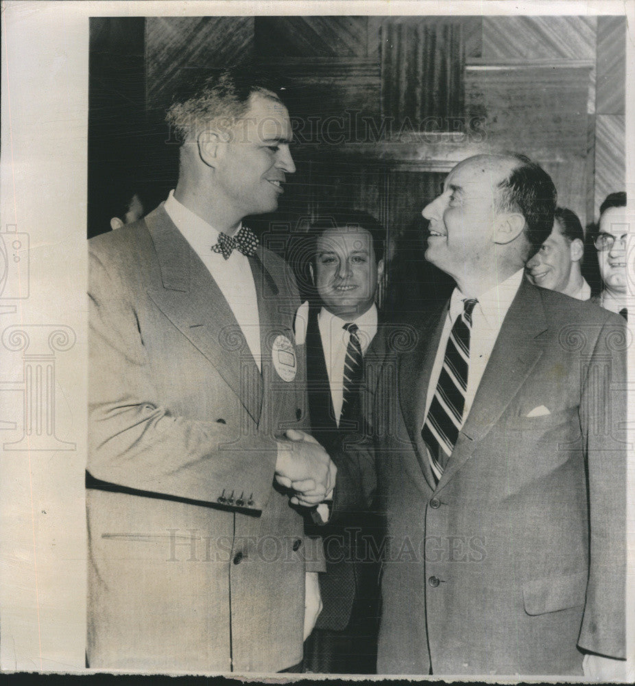 1955 Press Photo Gov. G. Mennen Williams &amp; Adlai Stevenson - Historic Images