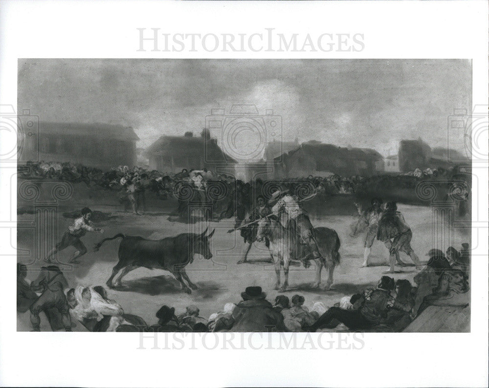 1994 Press Photo Francisco de Goya&#39;s &quot;Bullfight in a Village&quot; 1815-1819 Oil - Historic Images