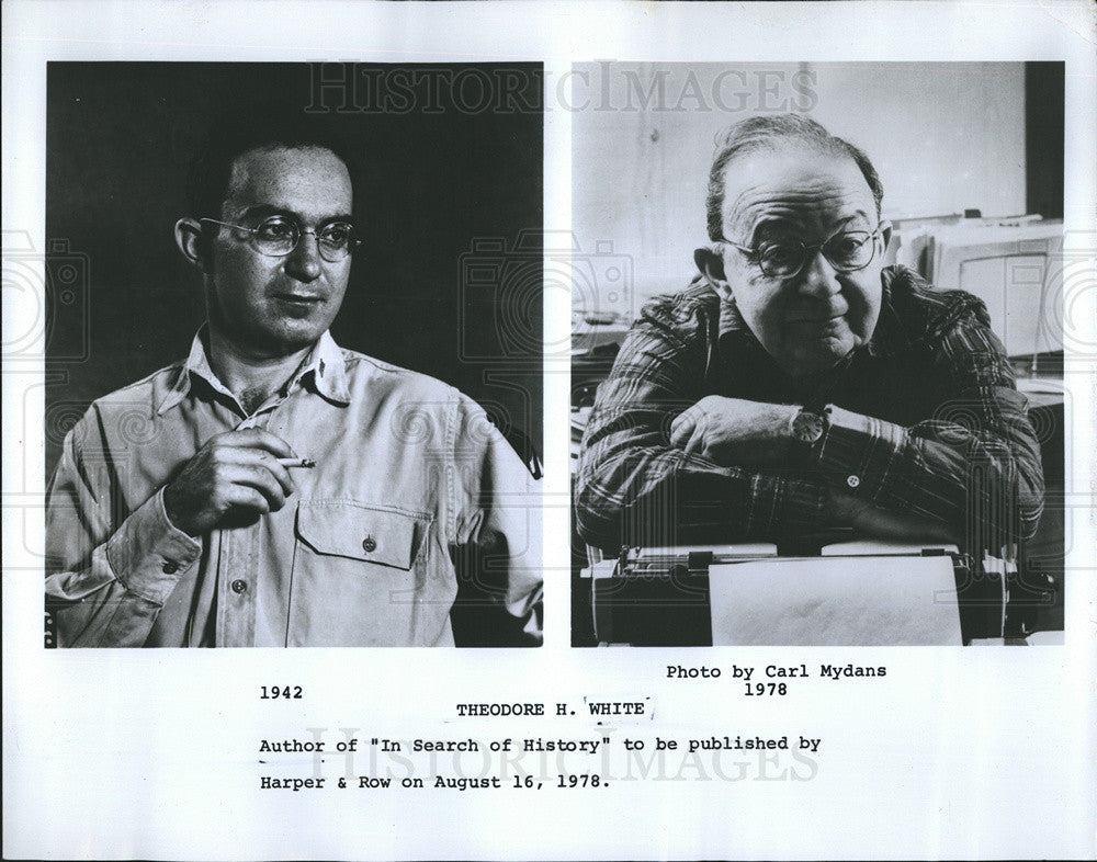 1978 Copy Photo of author Theodore H. White in 1942 and in 1978. - Historic Images