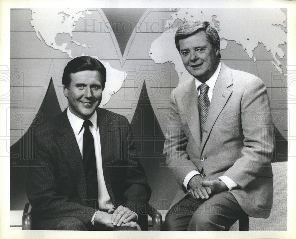 Press Photo Hosts Tim White &amp; Nelson Benton on &quot;America Today&quot; - Historic Images