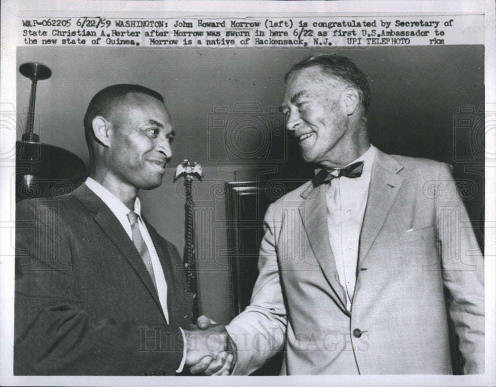 1959 Press Photo John Howard Morrow sworn in as U.S. Ambassador to Guinea - Historic Images